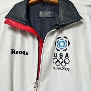 Roots USA Olympic Team 2006 Leather Jacket Embroidered Collector Memorabilia